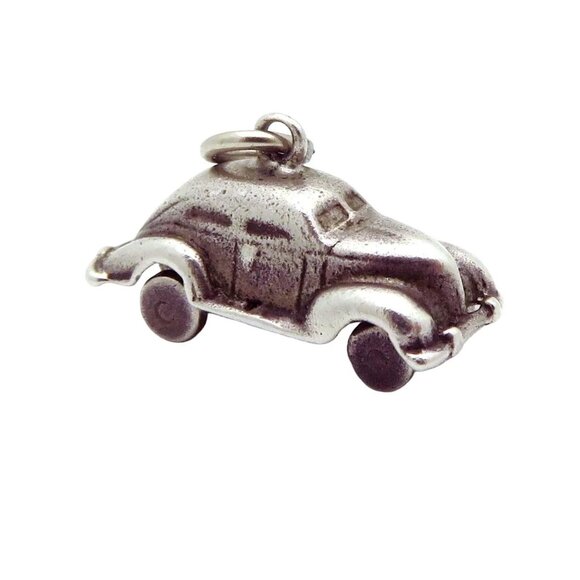 Vintage Sterling Silver Movable Split Window Coupe Beetle Automobile Charm 1930s - Picture 10 of 10